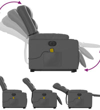 Massagesessel mit Aufstehhilfe Elektrisch Grau Kunstleder