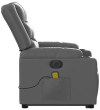 Massagesessel mit Aufstehhilfe Elektrisch Grau Kunstleder
