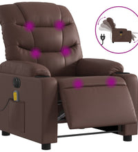 Massagesessel Elektrisch Braun Kunstleder