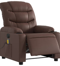 Massagesessel Elektrisch Braun Kunstleder
