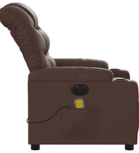 Massagesessel Elektrisch Braun Kunstleder