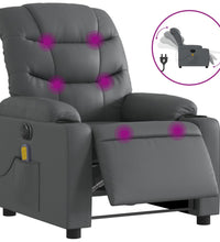 Massagesessel Elektrisch Grau Kunstleder