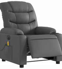 Massagesessel Elektrisch Grau Kunstleder