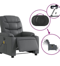 Massagesessel Elektrisch Grau Kunstleder