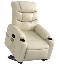 Massagesessel mit Aufstehhilfe Creme Kunstleder