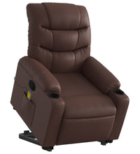 Massagesessel mit Aufstehhilfe Braun Kunstleder