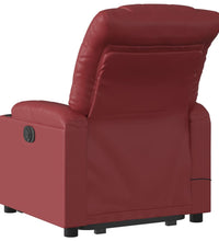 Massagesessel mit Aufstehhilfe Weinrot Kunstleder