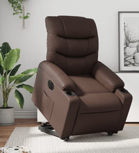 Relaxsessel mit Aufstehhilfe Elektrisch Braun Kunstleder