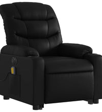 Massagesessel mit Aufstehhilfe Elektrisch Schwarz Kunstleder