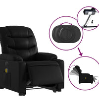 Massagesessel mit Aufstehhilfe Elektrisch Schwarz Kunstleder