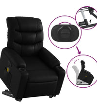 Massagesessel mit Aufstehhilfe Elektrisch Schwarz Kunstleder