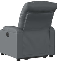 Massagesessel mit Aufstehhilfe Elektrisch Grau Kunstleder
