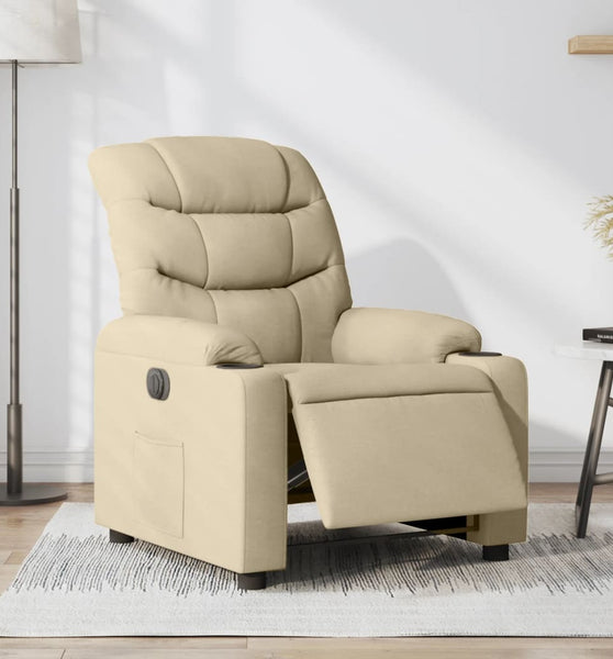 Relaxsessel Elektrisch Creme Stoff