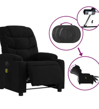 Massagesessel Elektrisch Schwarz Stoff