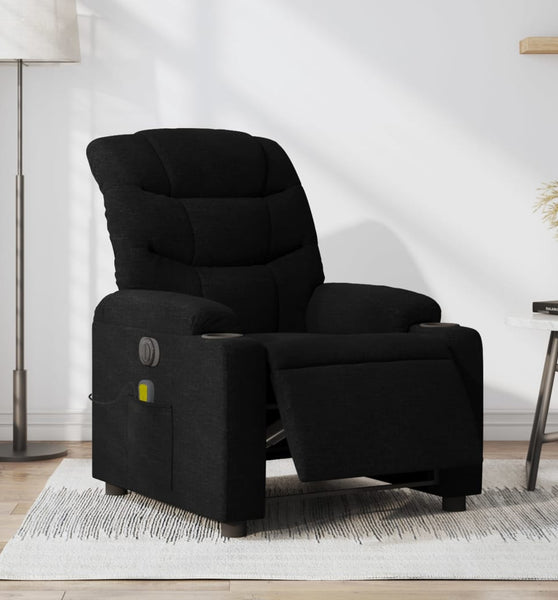 Massagesessel Elektrisch Schwarz Stoff