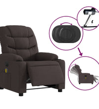 Massagesessel Elektrisch Dunkelbraun Stoff