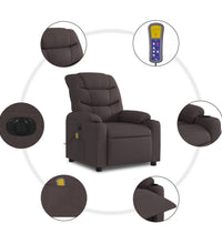 Massagesessel Elektrisch Dunkelbraun Stoff
