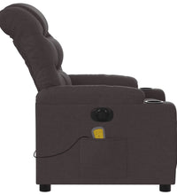 Massagesessel Elektrisch Dunkelbraun Stoff