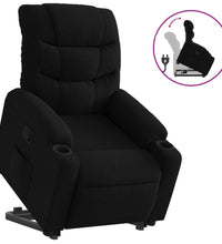 Relaxsessel mit Aufstehhilfe Schwarz Stoff