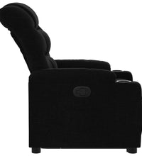 Relaxsessel mit Aufstehhilfe Schwarz Stoff