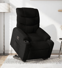 Relaxsessel mit Aufstehhilfe Schwarz Stoff