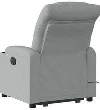 Massagesessel mit Aufstehhilfe Hellgrau Stoff