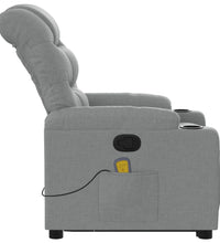 Massagesessel mit Aufstehhilfe Hellgrau Stoff