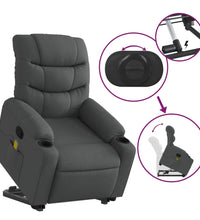 Massagesessel mit Aufstehhilfe Dunkelgrau Stoff