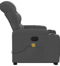 Massagesessel mit Aufstehhilfe Dunkelgrau Stoff