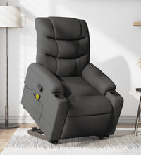 Massagesessel mit Aufstehhilfe Dunkelgrau Stoff