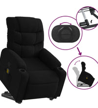Massagesessel mit Aufstehhilfe Schwarz Stoff