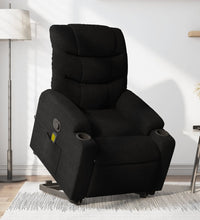 Massagesessel mit Aufstehhilfe Schwarz Stoff