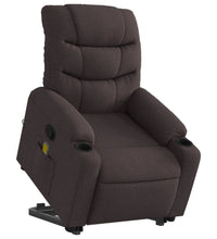 Massagesessel mit Aufstehhilfe Dunkelbraun Stoff