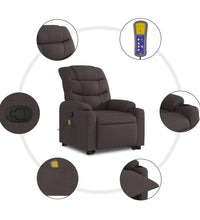 Massagesessel mit Aufstehhilfe Dunkelbraun Stoff