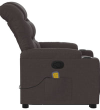 Massagesessel mit Aufstehhilfe Dunkelbraun Stoff