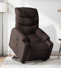 Massagesessel mit Aufstehhilfe Dunkelbraun Stoff