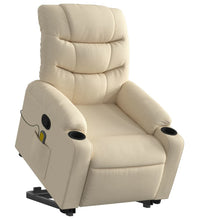 Massagesessel mit Aufstehhilfe Creme Stoff
