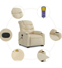 Massagesessel mit Aufstehhilfe Creme Stoff