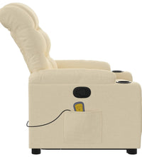 Massagesessel mit Aufstehhilfe Creme Stoff
