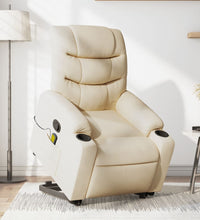Massagesessel mit Aufstehhilfe Creme Stoff