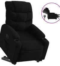 Relaxsessel mit Aufstehhilfe Elektrisch Schwarz Stoff