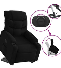 Relaxsessel mit Aufstehhilfe Elektrisch Schwarz Stoff