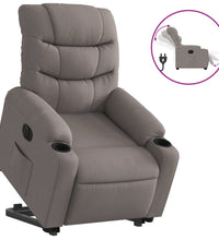 Relaxsessel mit Aufstehhilfe Elektrisch Taupe Stoff