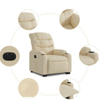 Relaxsessel mit Aufstehhilfe Elektrisch Creme Stoff