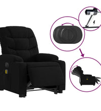 Elektrischer Massagesessel mit Aufstehhilfe Schwarz Stoff