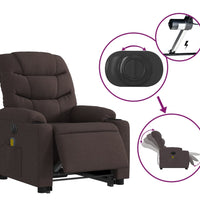 Elektrischer Massagesessel mit Aufstehhilfe Dunkelbraun Stoff
