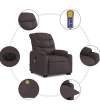 Elektrischer Massagesessel mit Aufstehhilfe Dunkelbraun Stoff