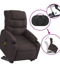 Elektrischer Massagesessel mit Aufstehhilfe Dunkelbraun Stoff