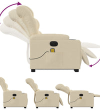 Elektrischer Massagesessel mit Aufstehhilfe Creme Stoff