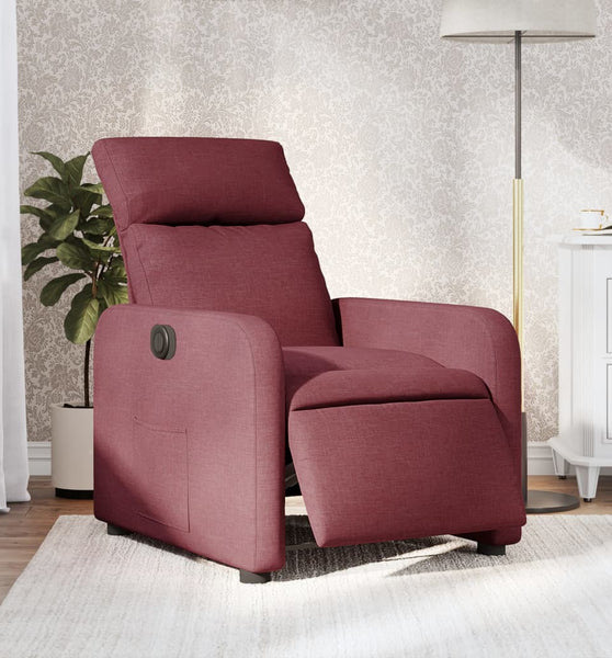 Relaxsessel Elektrisch Weinrot Stoff